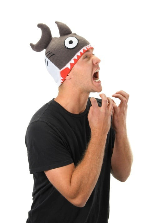 Grey Knit Shark Hat - US 1675