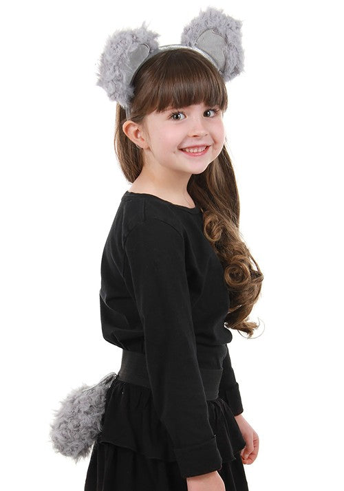 Koala Gray Ears Headband & Tail Kit for Adults - US 1841
