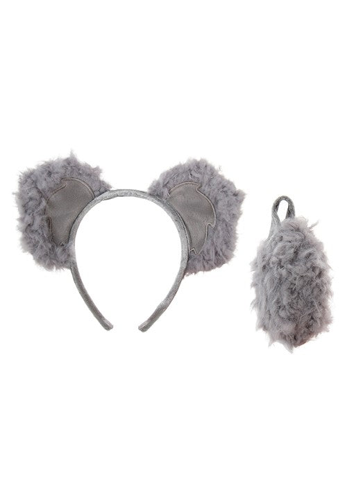 Koala Gray Ears Headband & Tail Kit for Adults - US 1841