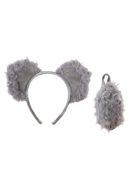 Koala Gray Ears Headband & Tail Kit for Adults - US 1841