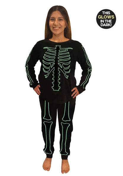 Skeleton 2 Piece Jogger Sleep Set for Women - US 6977