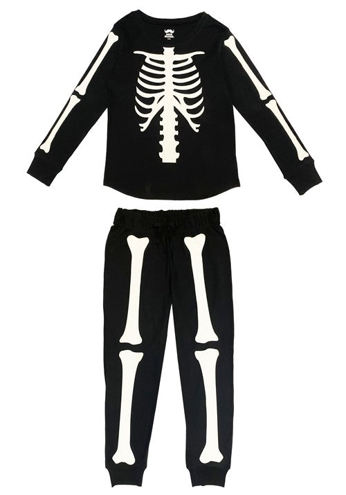 Skeleton 2 Piece Jogger Sleep Set for Women - US 6977