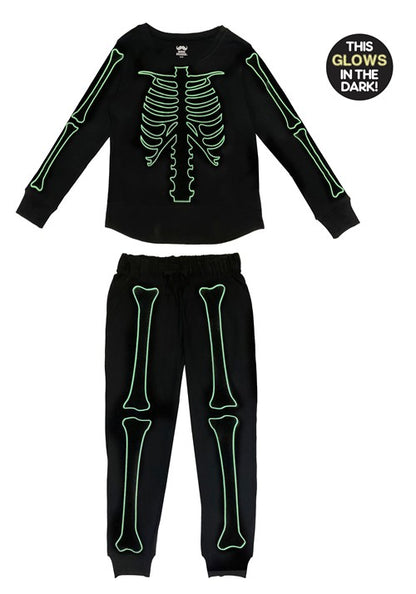 Skeleton 2 Piece Jogger Sleep Set for Women - US 6977