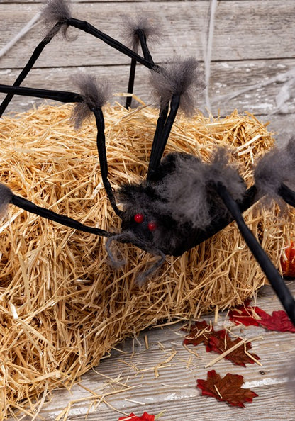 20-Inch Large Hairy Gray Spider Decoration - US 6949