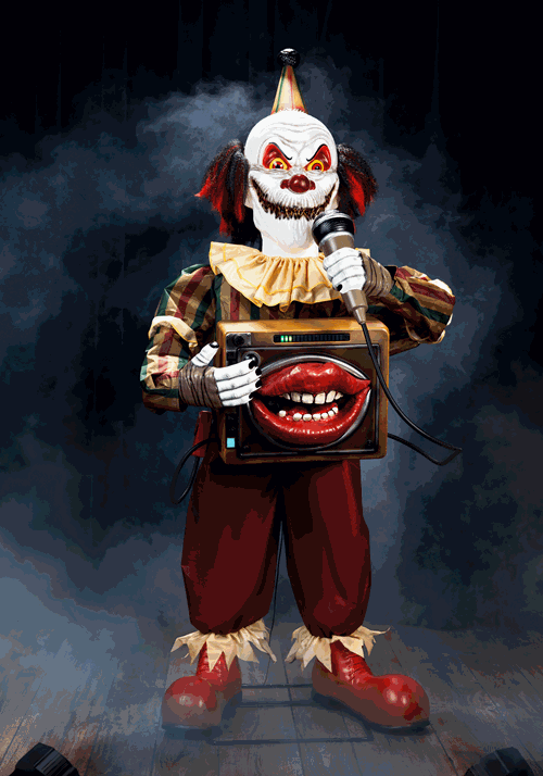 6.6FT Laugh Track Jack the Sinister Smiling Clown Animatronic Decoration - US 8808