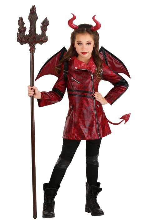 Leather Girls Devil Costume - US 8850