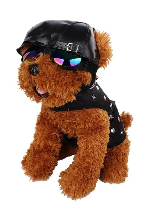 Dog's Leatherlike Doggie Biker Jacket - US 7683