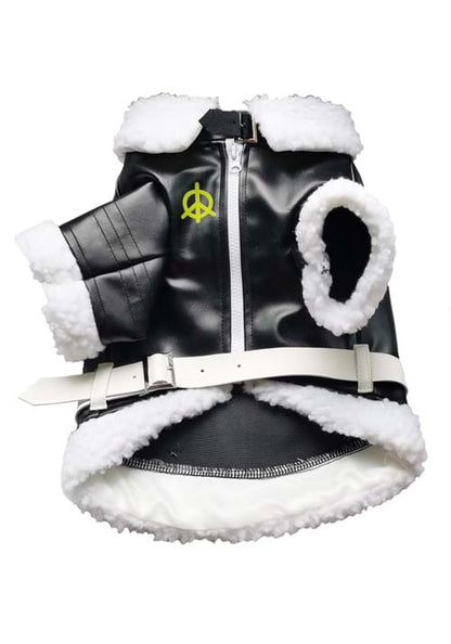 Leatherlike Bomber Jacket for Pets - US 5848