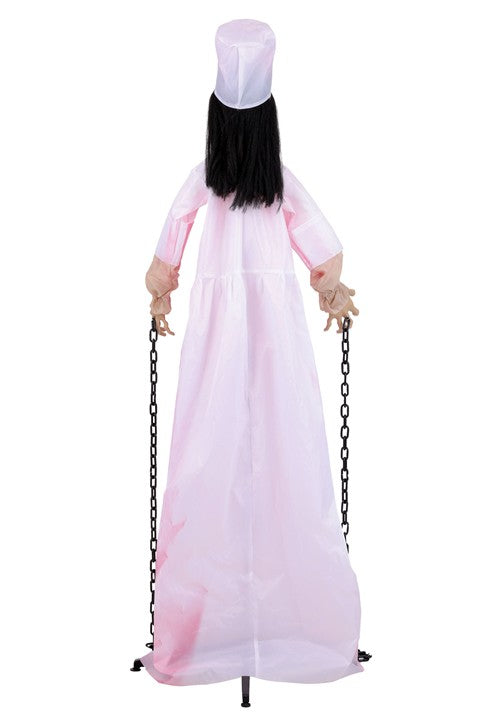 5.5FT Lethal Laudna the Chained Nurse Animatronic Decoration - Scream Saver - US 6118