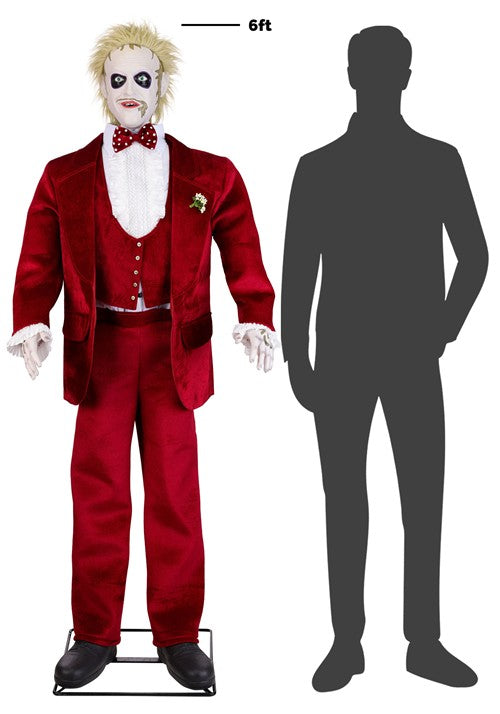 6FT Life-Size Animated Beetlejuice with 2 Outfits Decoration - US 3431