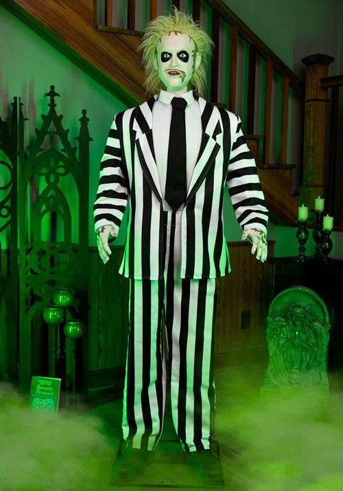 6FT Life-Size Animated Beetlejuice with 2 Outfits Decoration - US 3431