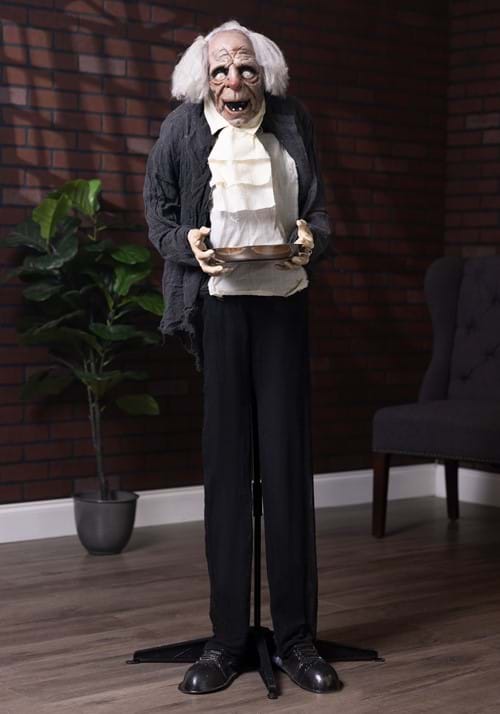 5FT Old Man Butler Greeting Animatronic Decoration - Scream Saver - US 3233