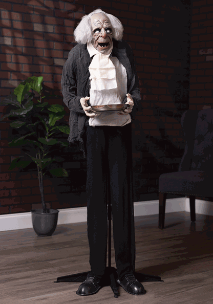 5FT Old Man Butler Greeting Animatronic Decoration - Scream Saver - US 3233