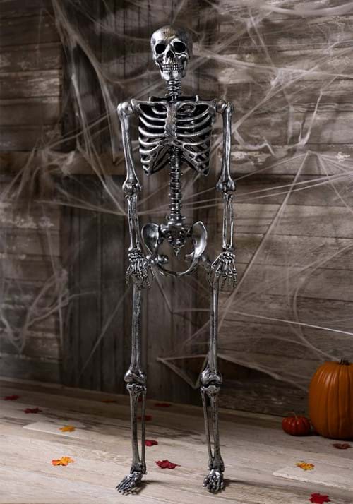 5FT Life Size Dark Grey Skeleton Decoration - US 6241