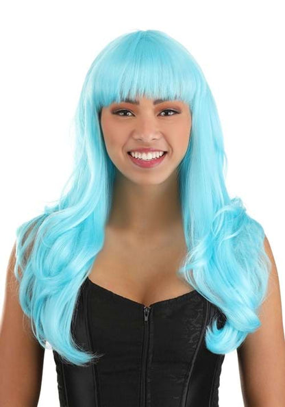 Light Blue Full Wavy Wig Accessory - US 4701