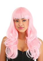 Women's Light Pink Full Wavy Costume Wig - US 2044
