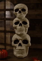 27.5-Inch Light Up Skull Totem Halloween Decoration - US 2957