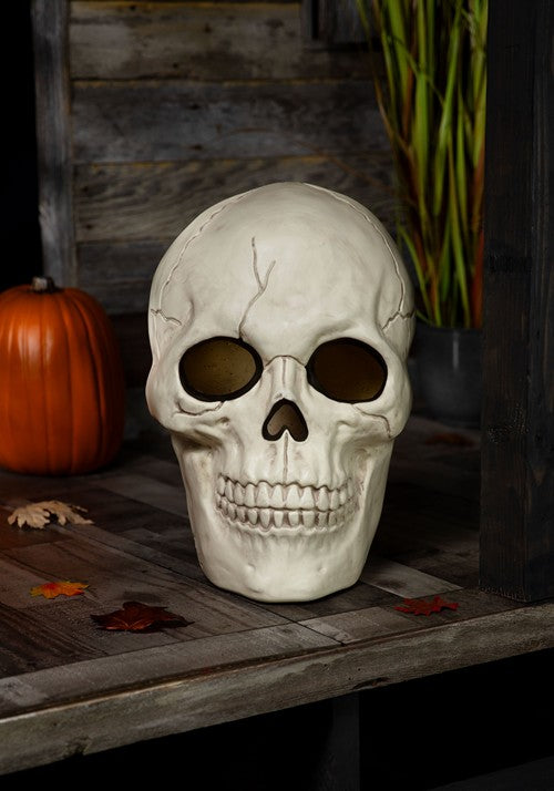 19.75-Inch Light Up and Sound Skull Halloween Decoration - US 5439