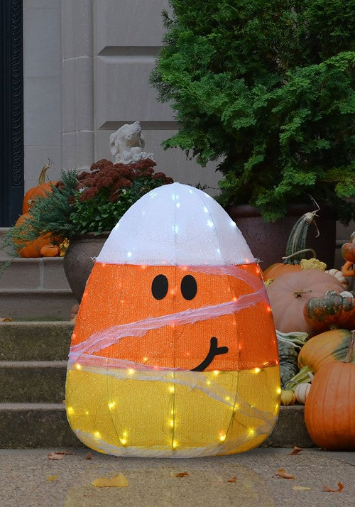 28-Inch Light Up Candy Corn Mummy Decoration - US 1311