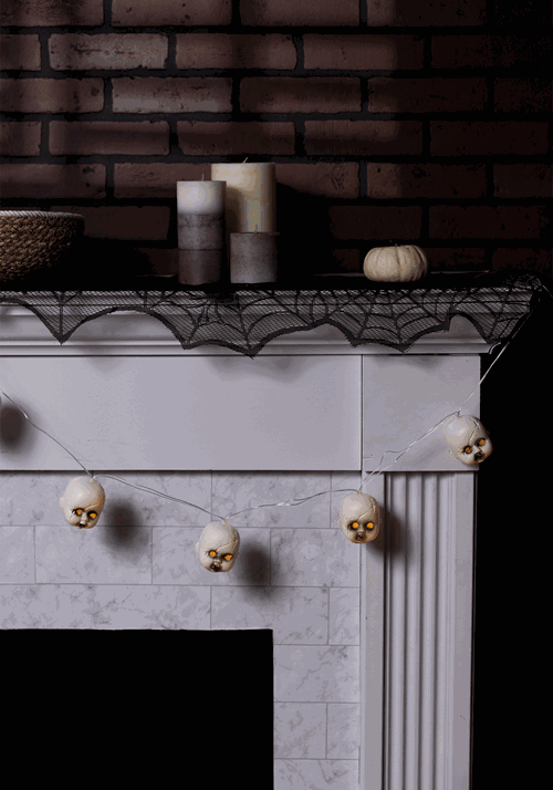 Light Up Doll Head Garland Halloween Decoration - US 6393