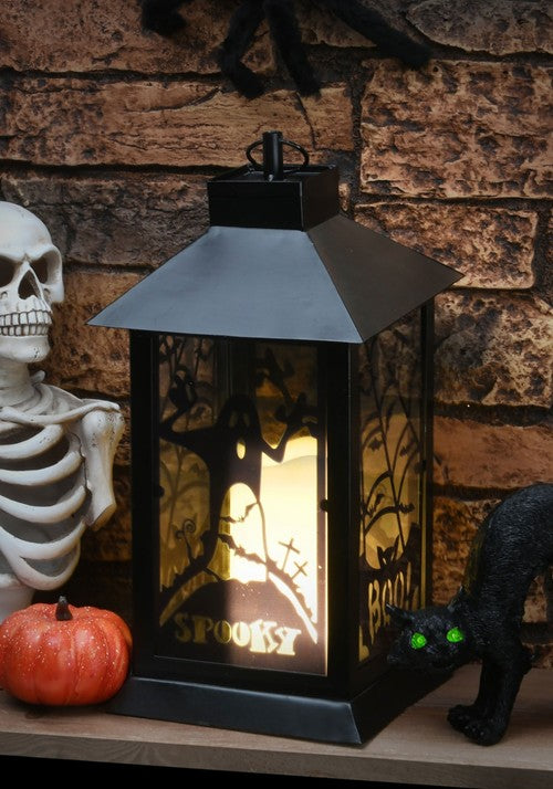 16-Inch Light Up Ghost Lantern Decoration - US 7583