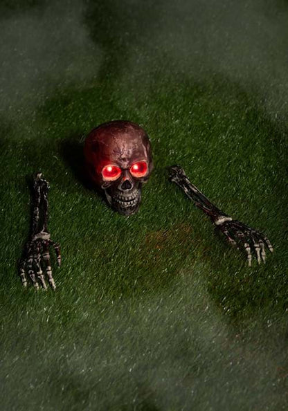 Light Up Skull & Pair of Hand Stakes Decoration - US 7255