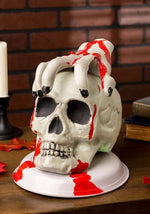 8-Inch Light Up Skull and Bloody Hand Decoration - US 8983