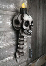 23-Inch Light Up Skull Torch Decoration - US 6817