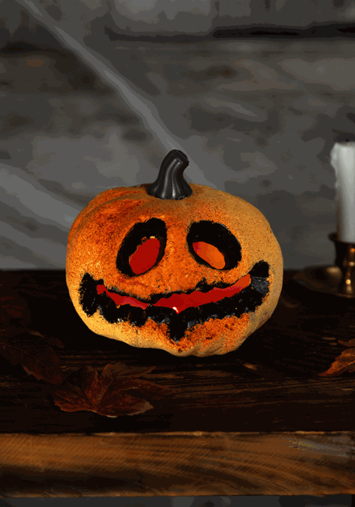 Light Up Spooky Pumpkin with Red Lights Decoration - US 2989