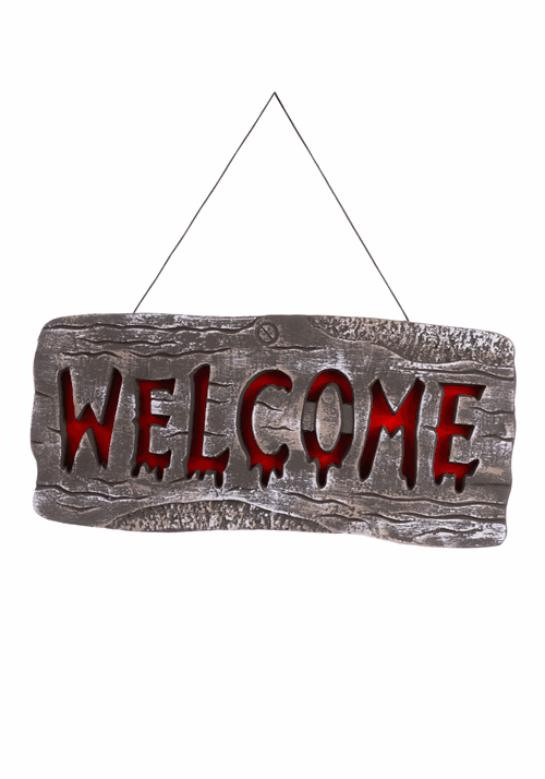 19.25-Inch Light Up Welcome Halloween Sign Decoration - US 3011