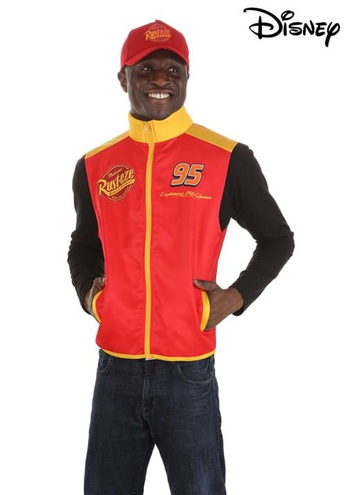 Pixar Lightning McQueen Crew Hat & Vest Costume Kit for Adults - US 6583