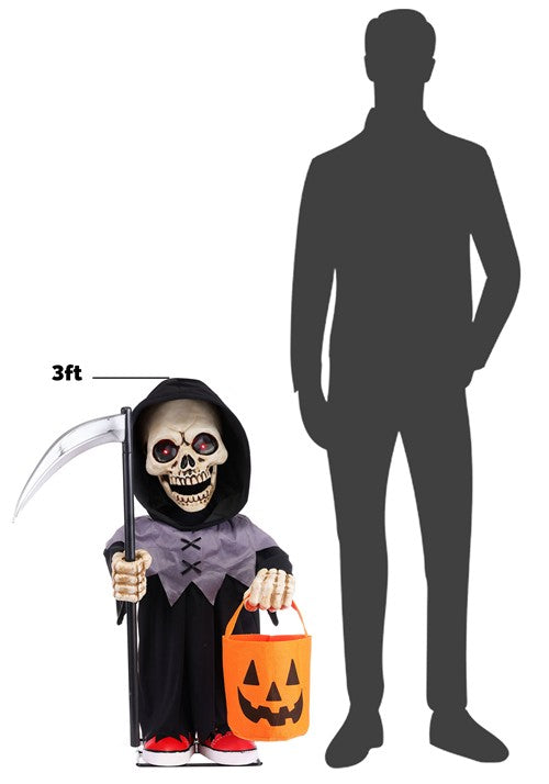 3FT Lil Boo Bonez the Rapping Reaper Animatronic Decoration - US 1488