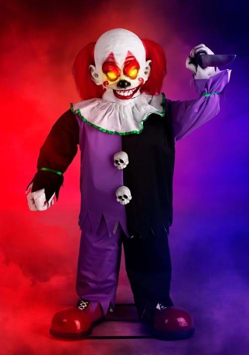 4FT Little Killer Clown Animatronic Halloween Decoration - US 8589
