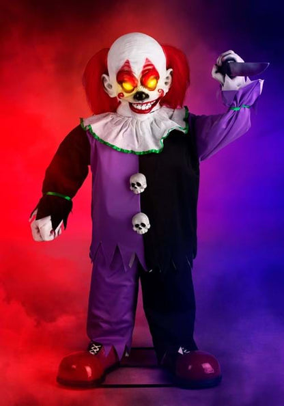 4FT Little Killer Clown Animatronic Halloween Decoration - US 8589