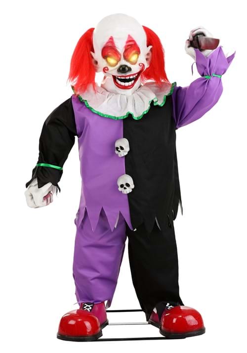 4FT Little Killer Clown Animatronic Halloween Decoration - US 8589