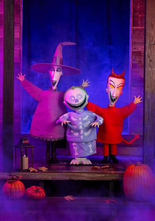 4FT Nightmare Before Christmas Animatronic Lock, Shock and Barrel Decoration - US 4574