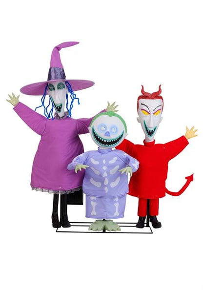4FT Nightmare Before Christmas Animatronic Lock, Shock and Barrel Decoration - US 4574