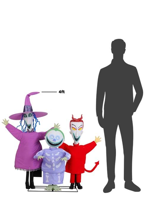 4FT Nightmare Before Christmas Animatronic Lock, Shock and Barrel Decoration - US 4574