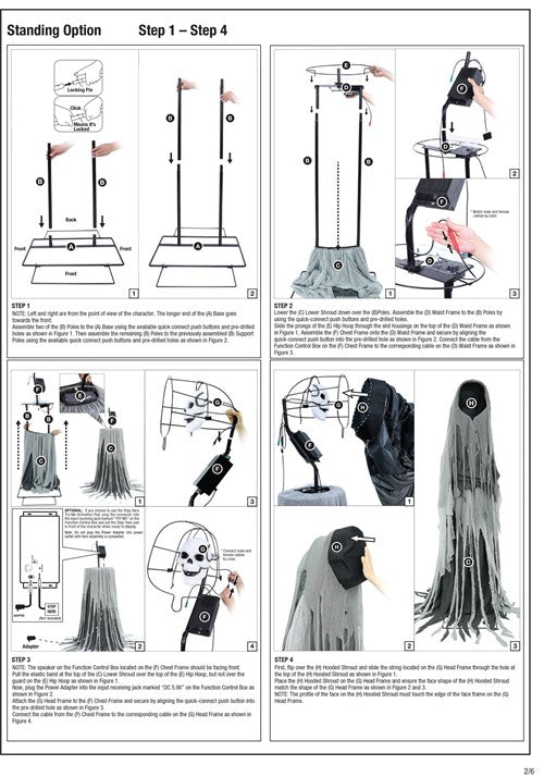 6FT Looming Phantom Animated Halloween Decoration - US 1783