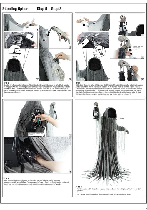 6FT Looming Phantom Animated Halloween Decoration - US 1783