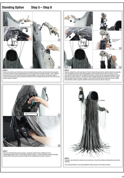 6FT Looming Phantom Animated Halloween Decoration - US 1783