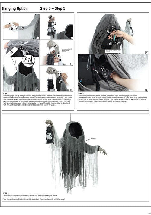 6FT Looming Phantom Animated Halloween Decoration - US 1783