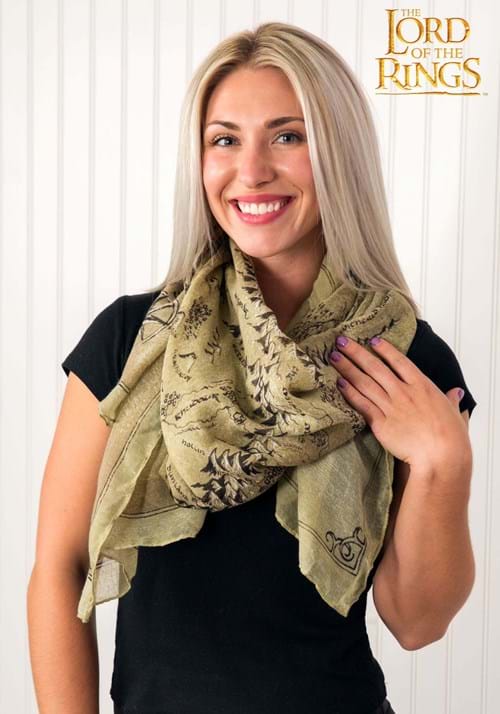 Lord of the Rings Middle Earth Map Lightweight Scarf - US 7996