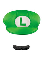 Super Mario Bros. Luigi Adult Hat and Mustache Accessory Costume Kit - US 2814