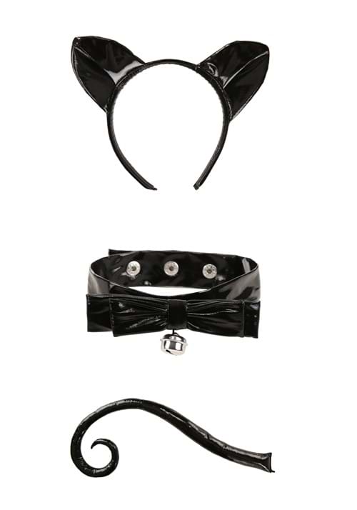 Adult Luxe Latex Black Cat Costume Accessory Kit - US 4364