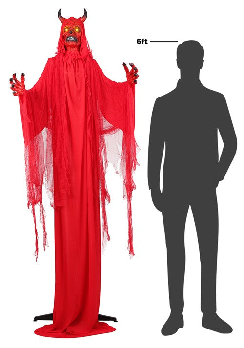 7FT Malakar the Crimson Animatronic Demon Decoration - Scream Saver - US 9458