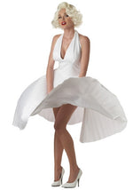 Marilyn Monroe Deluxe White Halter Dress Costume for Women - US 9185