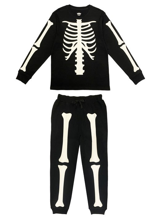 Skeleton 2 Piece Jogger Sleep Set for Men - US 0679
