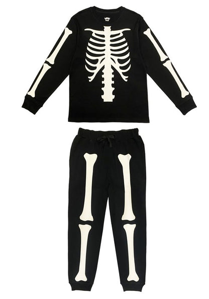 Skeleton 2 Piece Jogger Sleep Set for Men - US 0679