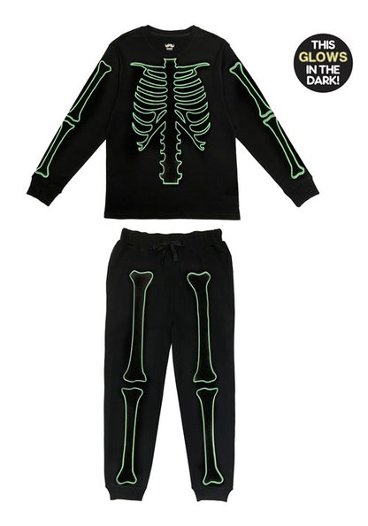 Skeleton 2 Piece Jogger Sleep Set for Men - US 0679